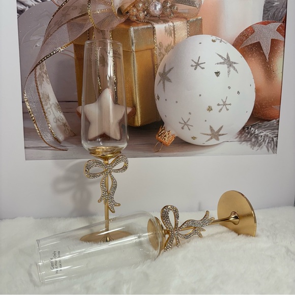 Holiday rhinestone wineglass flutes - Picture 2 of 2